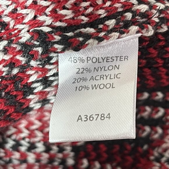 Appleseeds Cardigan Sweater LP Wool Blend Plaid Holiday Christmas Full Zip - Picture 6 of 7